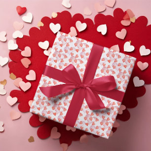 Papel De Presente Dia de os namorados de padrões de corações vermelh