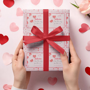 Papel De Presente Dia de os namorados Romântico rosa e vermelho