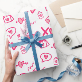 Papel De Presente Dia de os namorados rosa