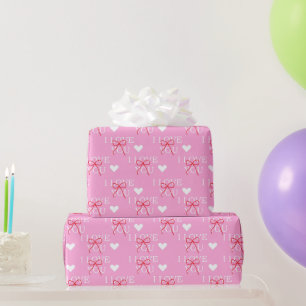 Papel De Presente Dia de os namorados rosa doce