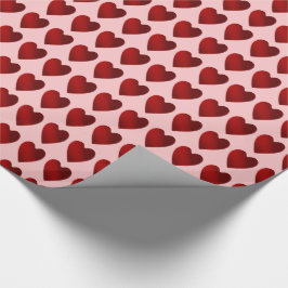 Papel De Presente Dia de os namorados rosa e corações vermelhos