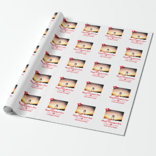 Papel De Presente Dia de os namorados vermelho adicionar nome de fot