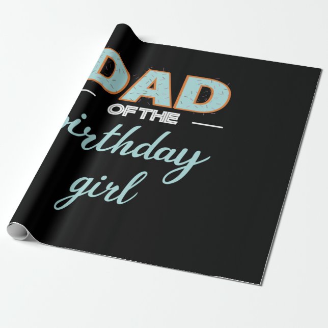 Papel De Presente Dia de os pais Da Garota De Aniversário (Desenrolado)