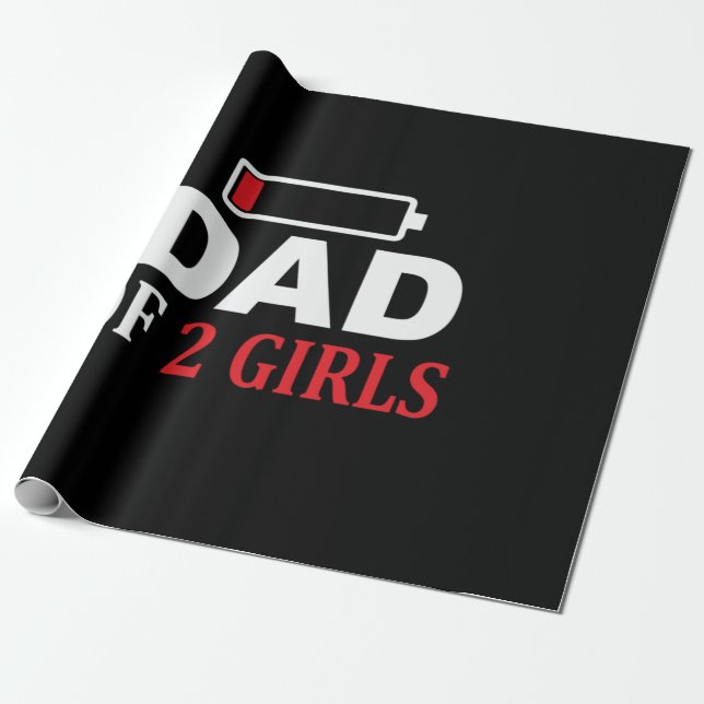 Papel De Presente Dia de os pais De Duas Raparigas (Desenrolado)