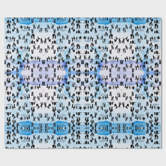 Papel De Presente Dia de os pais Sombra Azul (Aberto)