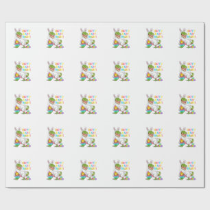 Papel De Presente Dia de Páscoa Dinossauro Engraçado Feliz Eastrawr 