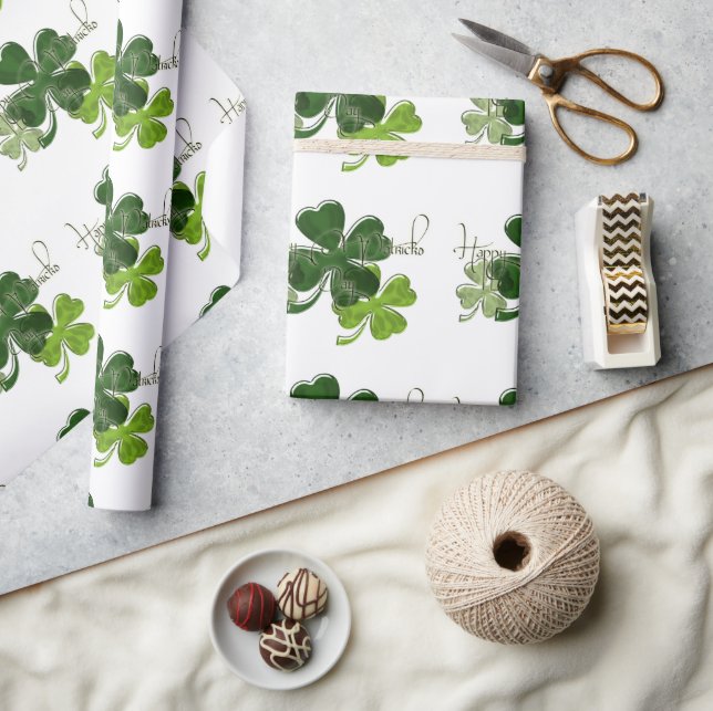 Papel De Presente Dia de São Patrício (Artesanato)