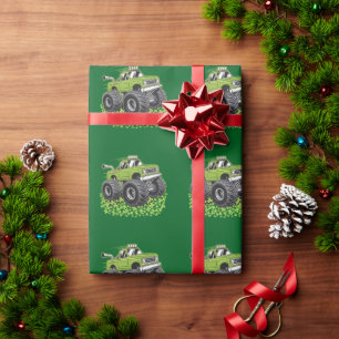 Papel De Presente Dia de São Patrício Meninos Caminhão Monstro Sortu