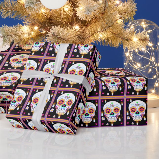 Papel De Presente Dia do Feriado Mexicano do Crânio do Açúcar Morto (Feriados)