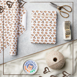 Papel De Presente Dia do Groundhog de Cor de Fundo Personalizada de