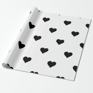 Papel De Presente Dia do Namorados Romântico Preto e Branco Perfeito