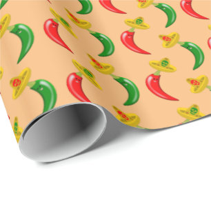 Papel De Presente Dia dos Mortos do Chilis Mexicano Patternado