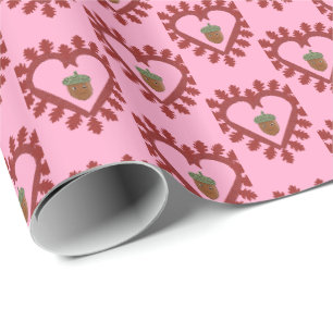 Papel De Presente Dia dos Namorados Coração de Amor Padrão de Bolota