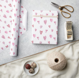 Papel De Presente Dia dos Namorados Corações Rosa