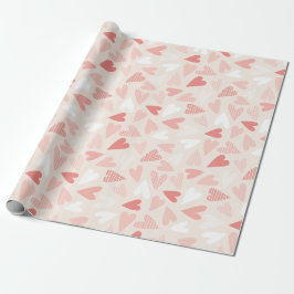 Papel De Presente Dia dos Namorados Corações Rosa Chic