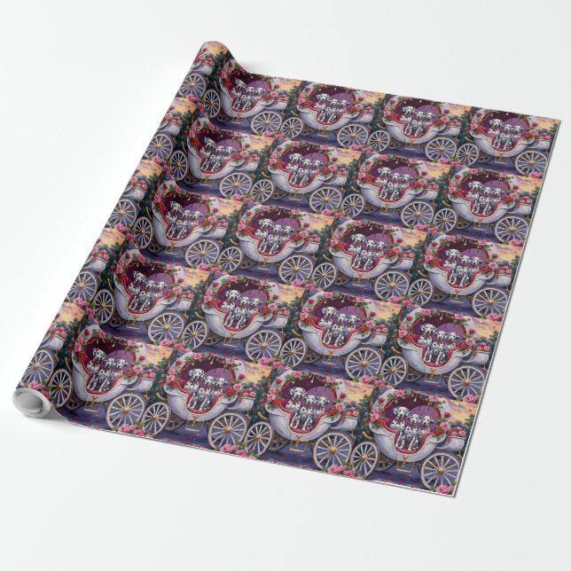 Papel De Presente Dia dos Namorados do Cão Dálmata  (Desenrolado)
