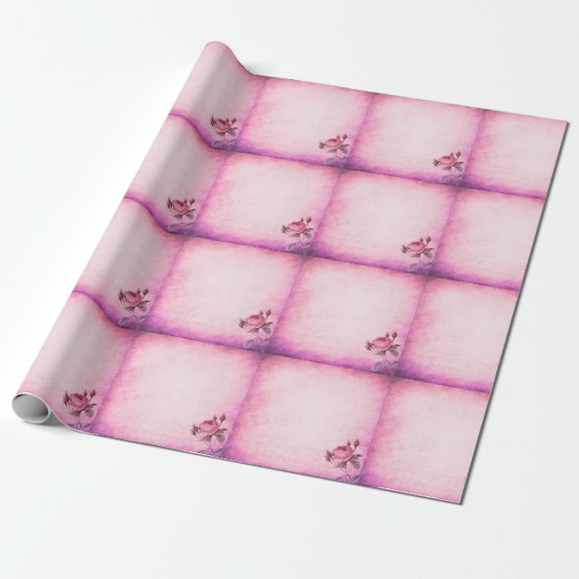 Papel De Presente Dia dos Namorados Rosa (Desenrolado)