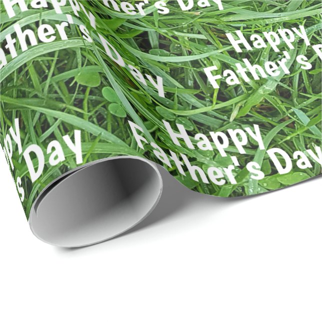 Papel De Presente Dia dos Pais com Grama Verde (Ponta do rolo)