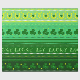 Papel De Presente Dia verde do St. Patricks do trevo