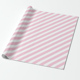 Papel De Presente Diagonal white and pink stripes pattern