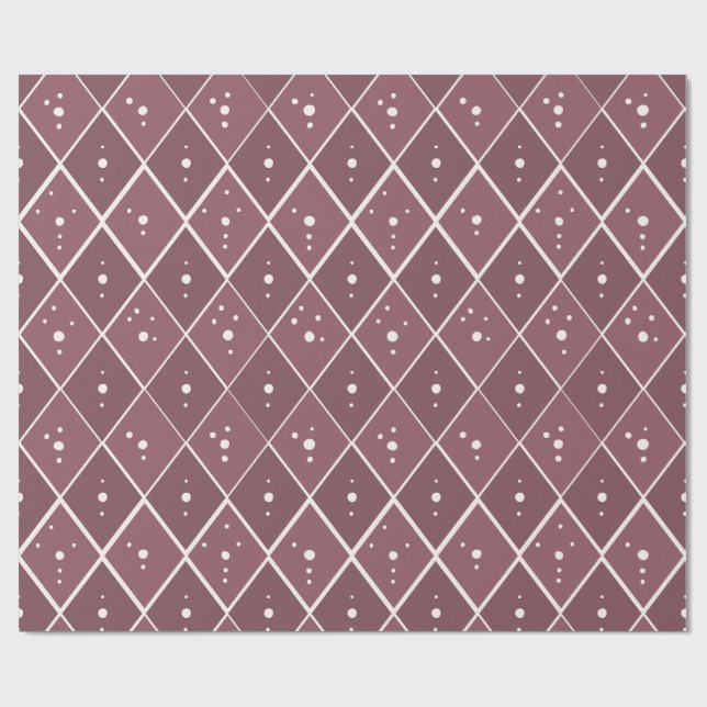 Papel De Presente Diamante Bege Escuro Escandinavo Moderno (Aberto)