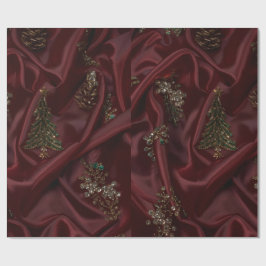 Papel De Presente Diamante de aparência de seda bordô