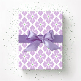Papel De Presente Diamante Pétala em Lilás e Verde