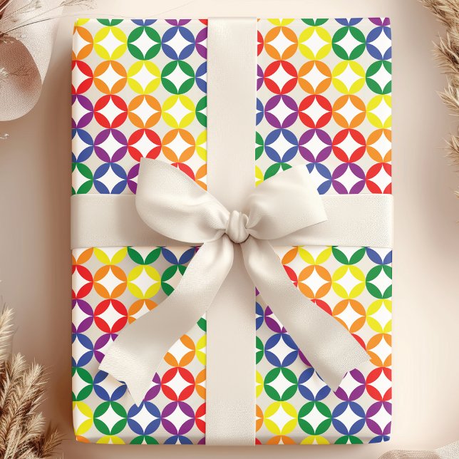 Papel De Presente Diamantes Arco-Íris Chic Moderno (Criador carregado)