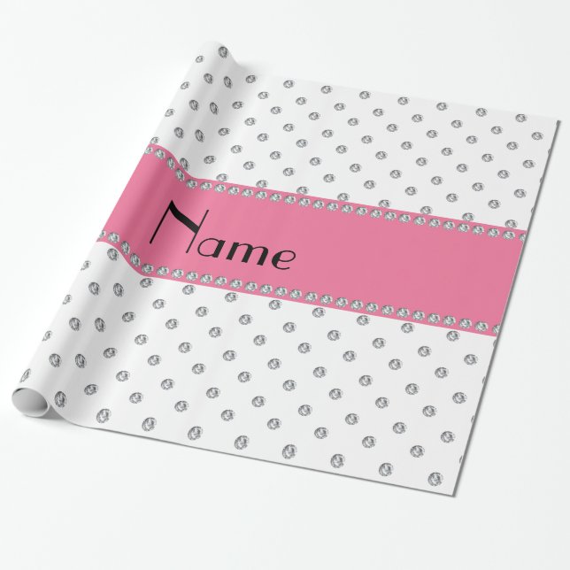 Papel De Presente Diamantes brancos conhecidos personalizados (Desenrolado)