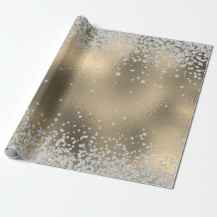 Papel De Presente Diamantes Brilho Falso Brilho Azul Ovo de Robin