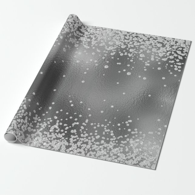 Papel De Presente Diamantes Brilho Falso Brilho Azul Ovo de Robin (Desenrolado)
