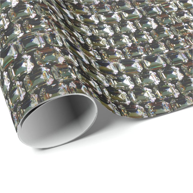 Papel De Presente Diamantes, gemas vintage elegantes (Ponta do rolo)