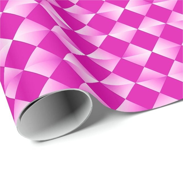 Papel De Presente Diamantes Satin do Século médio - Orquídea e magen (Ponta do rolo)