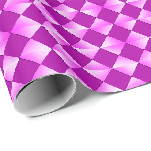 Papel De Presente Diamantes Satin do século médio - violeta e roxo (Ponta do rolo)