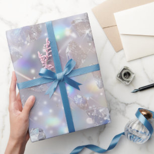 Papel De Presente Diamantes Transparentes Brilhantes