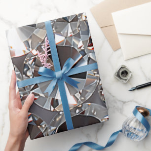 Papel De Presente Diamantes Transparentes Brilhantes