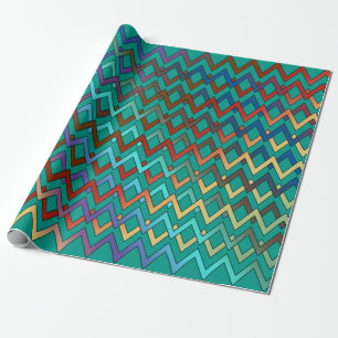Papel De Presente Diamantes ZIGZAG - colorido + seu traseiro. & idei