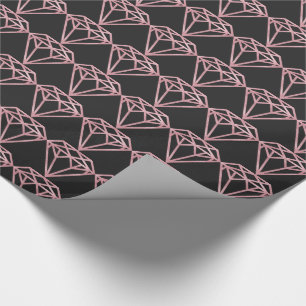 Papel De Presente Diamond Dourado rosa