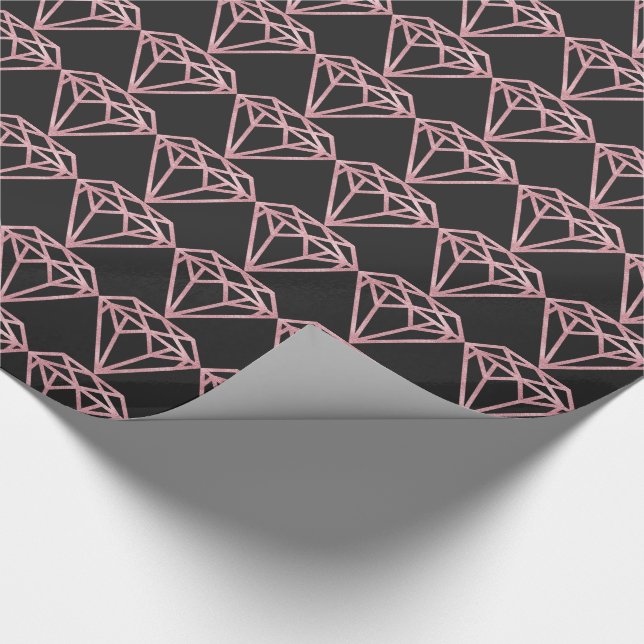 Papel De Presente Diamond Dourado rosa (Ponta)