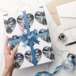 Papel De Presente Diamond Heart 60th Anniversário Wrapping Paper