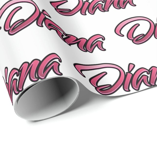 Papel De Presente Diana faded pink personalisiertes Geschenkpapier (Ponta do rolo)