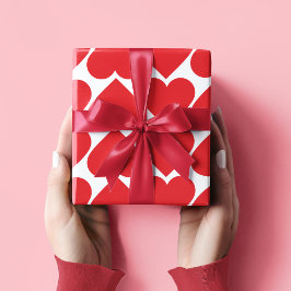 Papel De Presente Dias de os namorados de padrões de coração vermelh