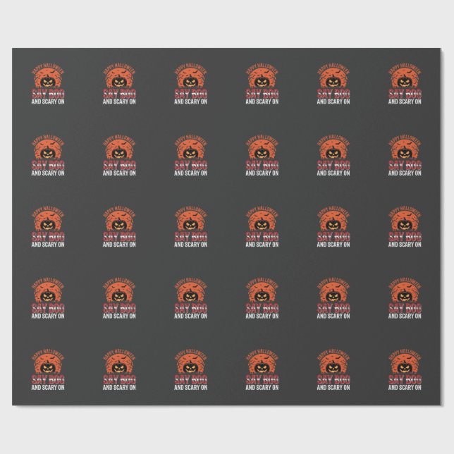 Papel De Presente Diga Boo Design de Abóbora de Halloween_1 (Aberto)