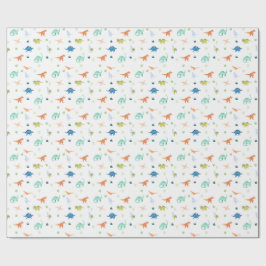 Papel De Presente Dino Colorful Dinossaur Wrappaper