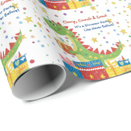 Papel De Presente Dino Festa de aniversário