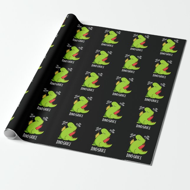 Papel De Presente Dino-Molho Piada de Dinossauro Divertida Fundo Esc (Desenrolado)