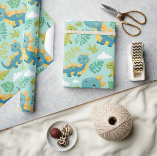 Papel De Presente Dinos para bebês, estilo boho sem problemas