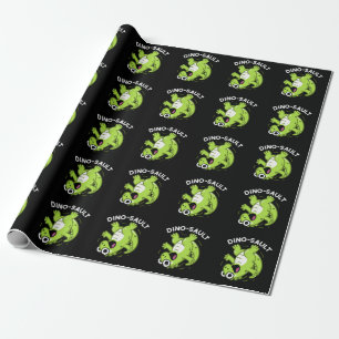 Papel De Presente Dinosault Funny Dinossaur Pun Dark BG