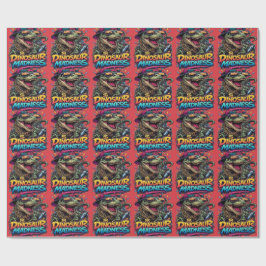 Papel De Presente Dinosaur Madness — Party Animal T‑Rex Graphic