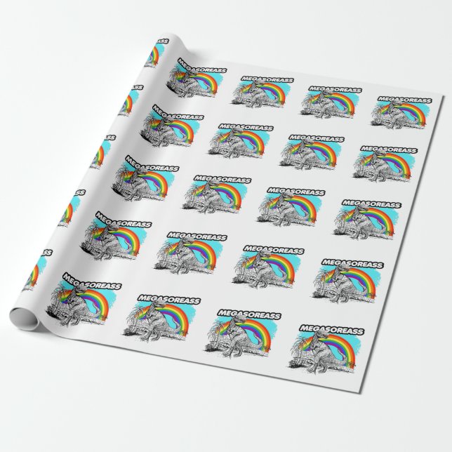 Papel De Presente Dinosaur Megasoreass (Desenrolado)